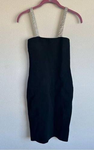 Kendall + Kylie FREE  Black Sequin Sparkle Strap Bandage Dress Size XS