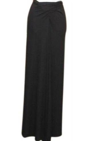 Donna Karan Black Matte Jersey Maxi Skirt