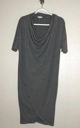 Silence + Noise  charcoal gray midi dress with cowl neck