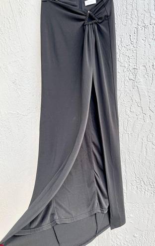 Meshki  Jacqui High Waisted Thigh-High Split Maxi Skirt Black Women's Size XS