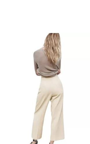 ZARA NEW‼️  CULOTTES HIGH WAISTED DRESS PANTS IN BEIGE Size M