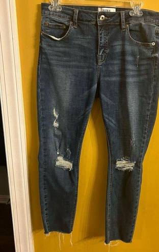 Pistola  ladies dark wash distressed cropped designer denim size 29