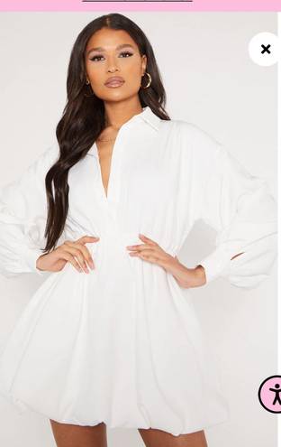 Pretty Little Thing White Puff Sleeve Dress