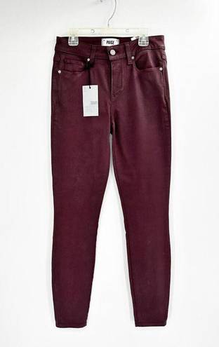 Paige  Verdudo Ankle Beet Burgundy Skinny Jeans Size 28 NWT