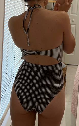 Aerie Black and White One Piece Swim