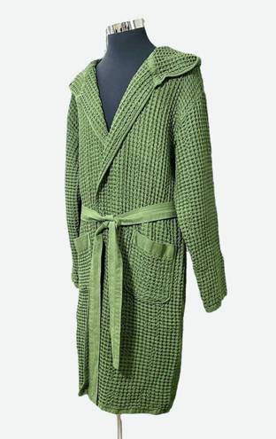 Lounge Onsen Unisex Green Supima Cotton Waffle Bath  Luxury Robe Sz L