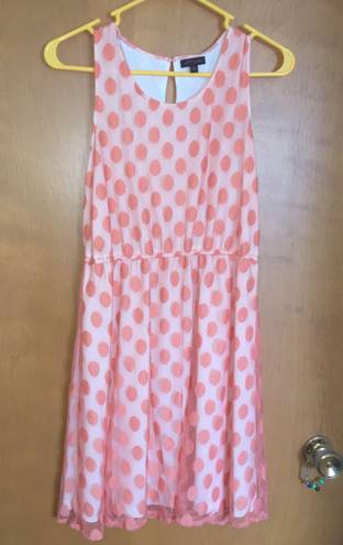 Ultra Pink Little orange flowy polka dot dress