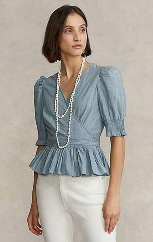 Polo  Ralph Lauren Cotton Chambray Wrap Top