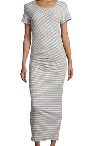 James Perse  Striped Tucked Maxi Dress - Gray/White - 1 (Small)