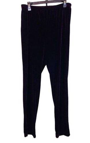 Kathie Lee Collection  Plum Purple Velvet Pants Pull-On Velour XL Retro Vintage