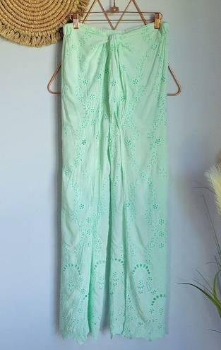 Young Fabulous and Broke , New, Green Tie Front Eyelet Geneva Beach Pants Medium