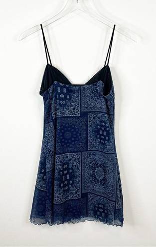 Urban Outfitters  Elodie Mesh Bandana Print Mini Dress S Blue