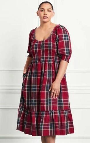 Hill House New  louisa nap dress red tartan cotton