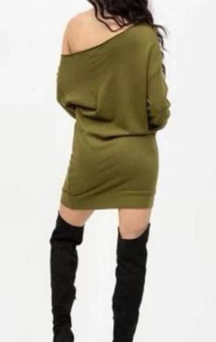 n:philanthropy  Dress Womens Extra Small Green Sweatshirt Asymmetric Tunic NWT