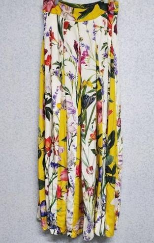 Rococo  Sand Aprile Floral Maxi Skirt Size 0 Yellow Multi Paneled NWOT