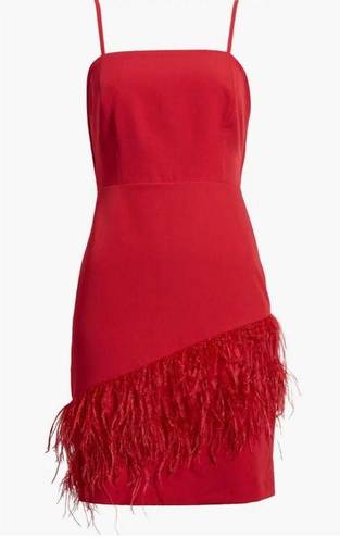 Sam Edelman Feather hem sheath Red Wine Dress NWT $158 Valentines Lady in red 6