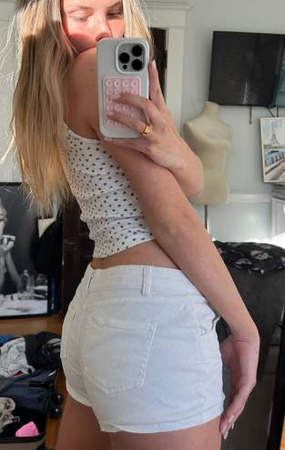 White thrifted low waist shorts