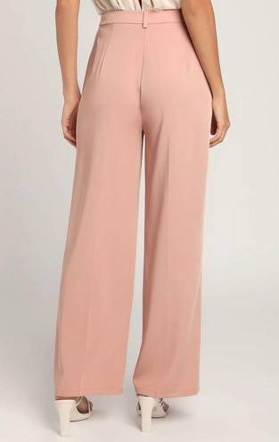 Lulus NWT  So Get This Rusty High Waist Wide Leg Trouser Pants in Rose sz XS