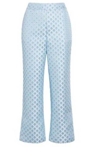 Hill House  the Winston Pant blue snowflake brocade holiday 2022 size small NWT