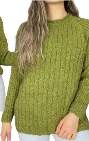 Lee Vintage  sweater green ribbed knit 1990s oversized sweater crewneck Small