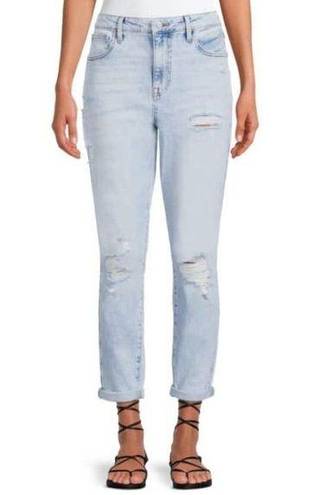 No Bo  mom jeans womens distress cuff juniors denim pants blue classic pocket