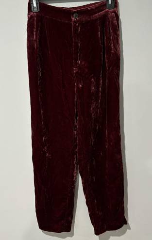 Madewell Velvet Tapered Pleat Pants XS