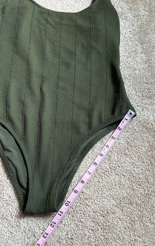 Aerie Dark Green Cheeky One Piece  Swimsuit   Size Large