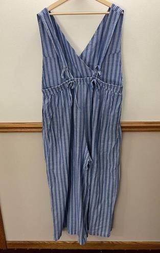 Aura  Lightweight Striped Wide Legged Tank Romper Size XL