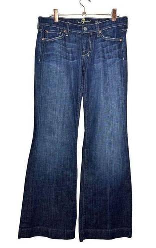 7 For All Mankind Dojo Original Trouser Jeans Low Rise Wide Leg Size 26 x 29