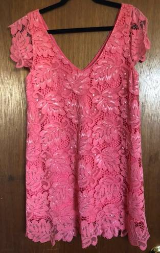 BB Dakota Pink Lace Shift Dress