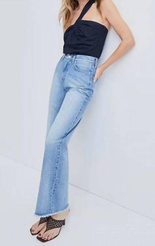 Veronica Beard NWT  Dylan inseam gusset jeans wide leg flare frayed hem size 28