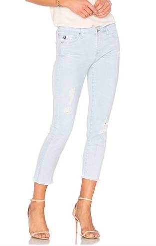 AG Adriano Goldschmied Stilt Crop Idyl Destroyed 26 Light Wash Distressed