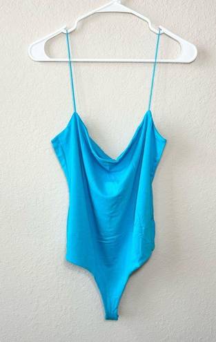 Naked Wardrobe NWT  Ocean Blue NW Fine Lines Bodysuit