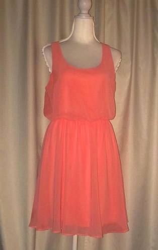 Lush Clothing Lush coral sheer lined dress size med