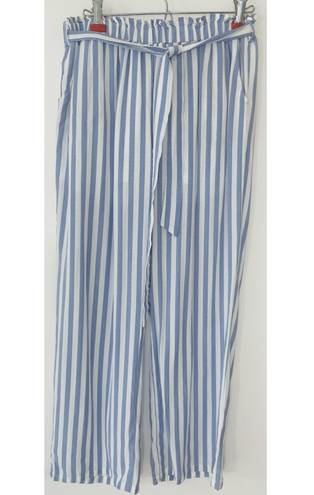 HYFVE HYFYVE White & Blue Striped High Waisted Casual Pants