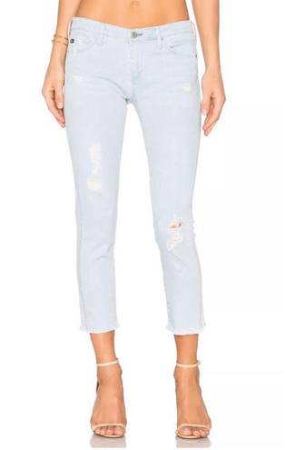 AG Adriano Goldschmied Stilt Crop Idyl Destroyed 26 Light Wash Distressed