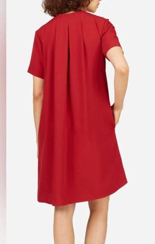 Everlane  Red The Japanese GoWeave Short-Sleeve A-Line Dress Size 14