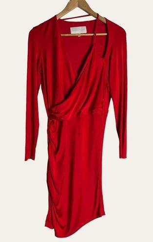 Michelle Mason  REVOLVE Red Long Sleeve Mini Bodycon Dress Size L