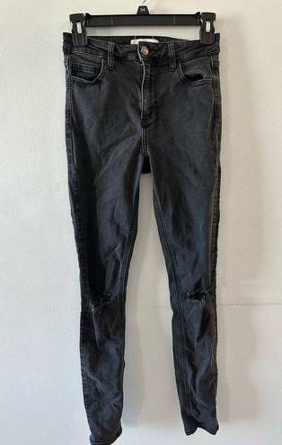 Carly Jean Los Angeles  Lindsay Jeans Skinny Denim High Rise Black Size 1