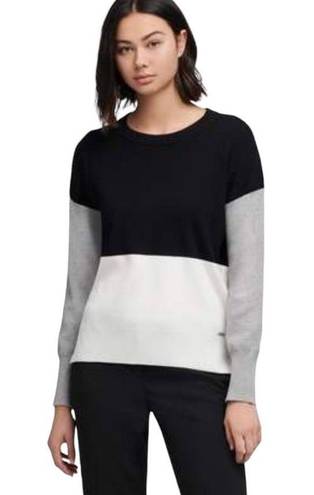 DKNY Neutral Colorblock Sweater Size Large
