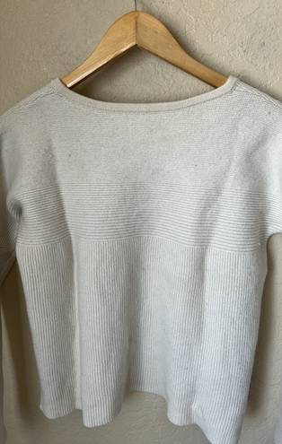 Helmut Lang Ivory Boxy Wool Blend Sweater