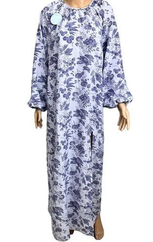 Hill House NWT Size M The Simone Maxi Crepe Dress Lilac Tonal Floral Open Back