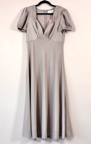 BHLDN Sachin & Babi Shelley Satin Midi Dress in Gray