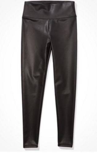 American Eagle AE  Faux Leather High Waist Legging Large Black