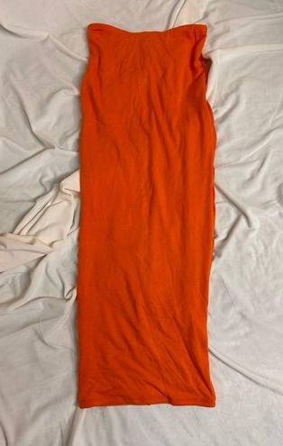 Naked Wardrobe  Orange Long Skirt Sz S