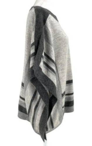 Chico's  Zenergy Stripe Poncho Sweater Cozy Grey Heather size Small/Medium