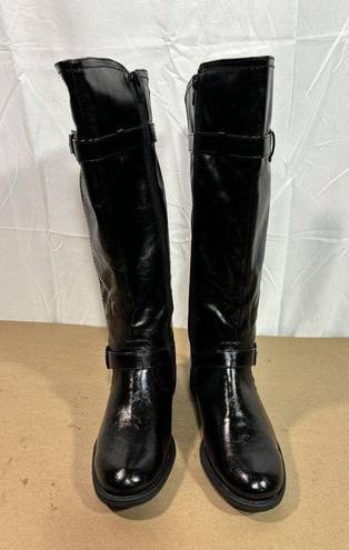 Wear Ever Julia Black Knee High Boots Riding Moto Boots Sz 6.5 W