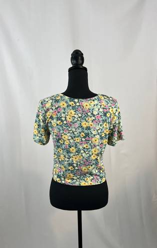 Roommates Floral Green Crop Top