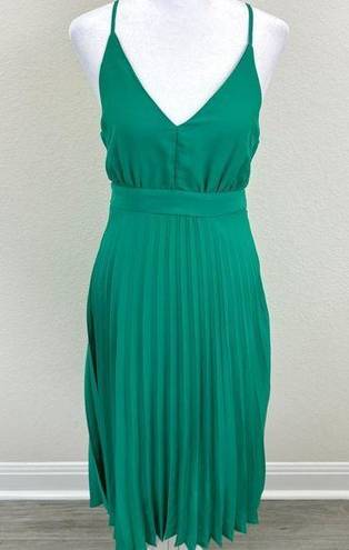 Jessica Simpson  Womens Strapless V Neck Pleated Midi Dress Green Size S