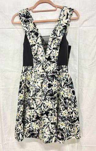 Rebecca Taylor  Grey Panel Prism Print Silk Mini Dress Multicolor Women's Size 2